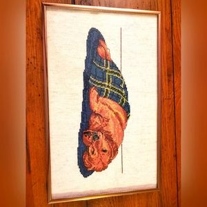 Needle point picture Golden Retriever